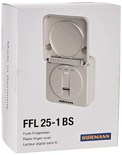 Hörmann Funk-Fingerleser FFL BS (868 MHz, für bis zu 25 Fingerabdrücke, Klappdeckel, Farbe RAL 9006) 4511870, grau