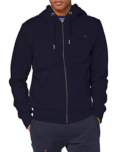 Superdry Mens OL Classic Ziphood NS Sweater, Rich Navy, M