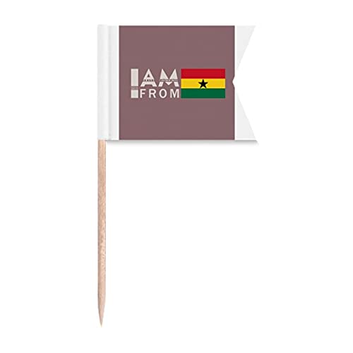Ich bin aus Ghana Art Deco Geschenk Mode Zahnstocher Flaggen Beschriftung Markierung für Party Kuchen Lebensmittel Käseplatte