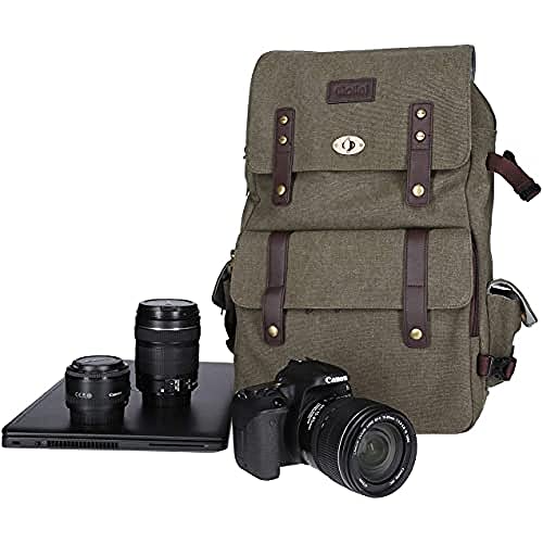 Rollei 20293 Vintage Fotorucksack / Everyday Backpack mit 30 l Fassungsvermögen, Kameraschnellzugriffsfach,,handgepäcktauglich, für DSLM DSLM / DSLR passend, inkl. Regenschutz - grau