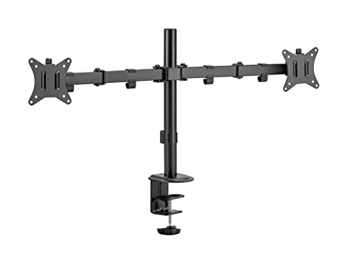 equip - Befestigungskit (Klammer, Tischplattenbohrung, Tischmontage, Klammer) - neigbar - für 2 LCD-/Plasma-Konsolen - Kunststoff, rostfreier Stahl - Schwarz - Bildschirmgröße: 43.2-81.3 cm (17-32)