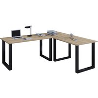 Holz Schreibtisch Computertisch Arbeitstisch Büromöbel Lona 80 U Alu Schwarz braun