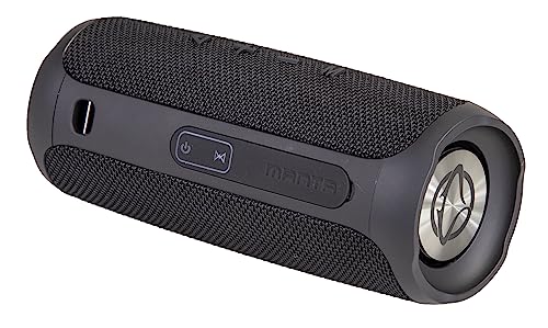 Manta Tragbarer Bluetooth Lautsprecher 2x5W – IPX4 Wasserdichter - Boombox FM/USB/Micro SD-Karte/AUX-in - Freisprecheinrichtung - Super Bass - Schwarz - SPK130GO-BK