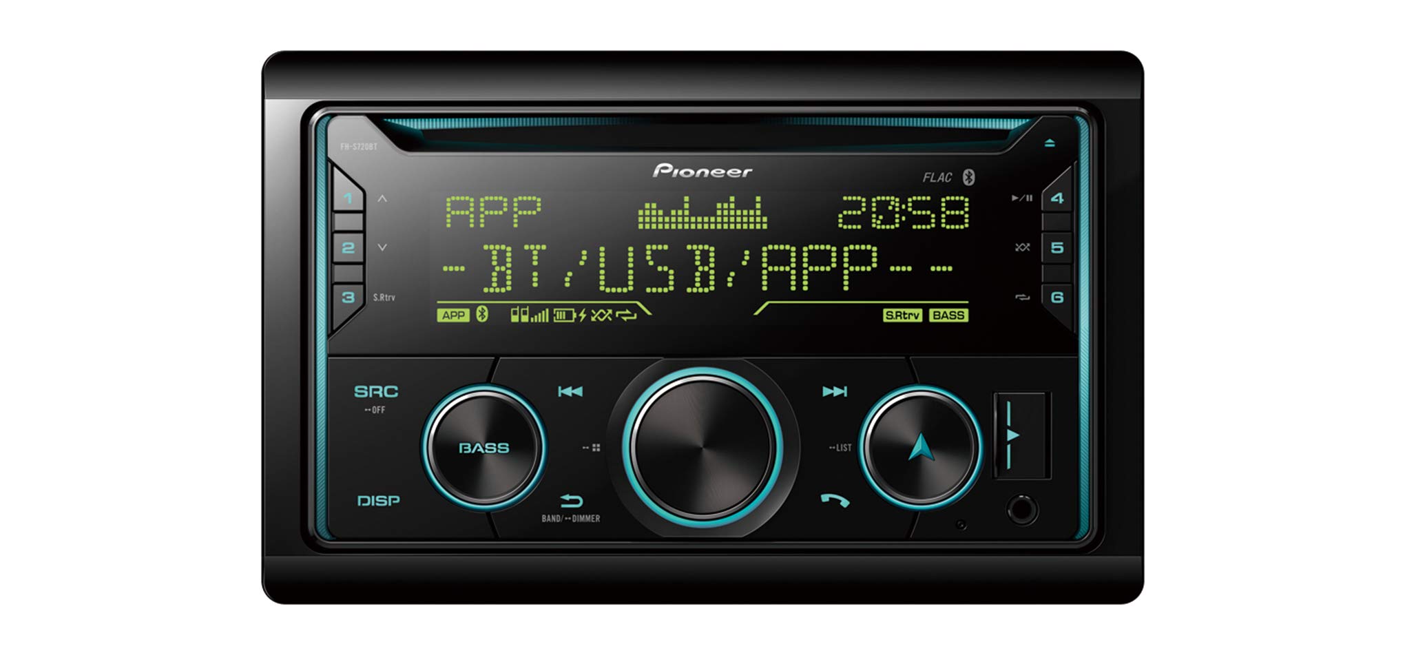 Pioneer FH-S720DAB FH-S720BT CD-Autoradio 2DIN CD-Autoradio mit Bluetooth Freisprecheinrichtung, Front AUX & USB Anschluss