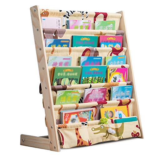 TEmkin -Sling-Bücherregal, Standregal für Kinder, Stufe 6, einfaches, kleines Volumen, waschbares Schlafzimmer aus massivem Holz mit hoher Kapazität, 2 Größen (A 60 x 30 x 79 cm)