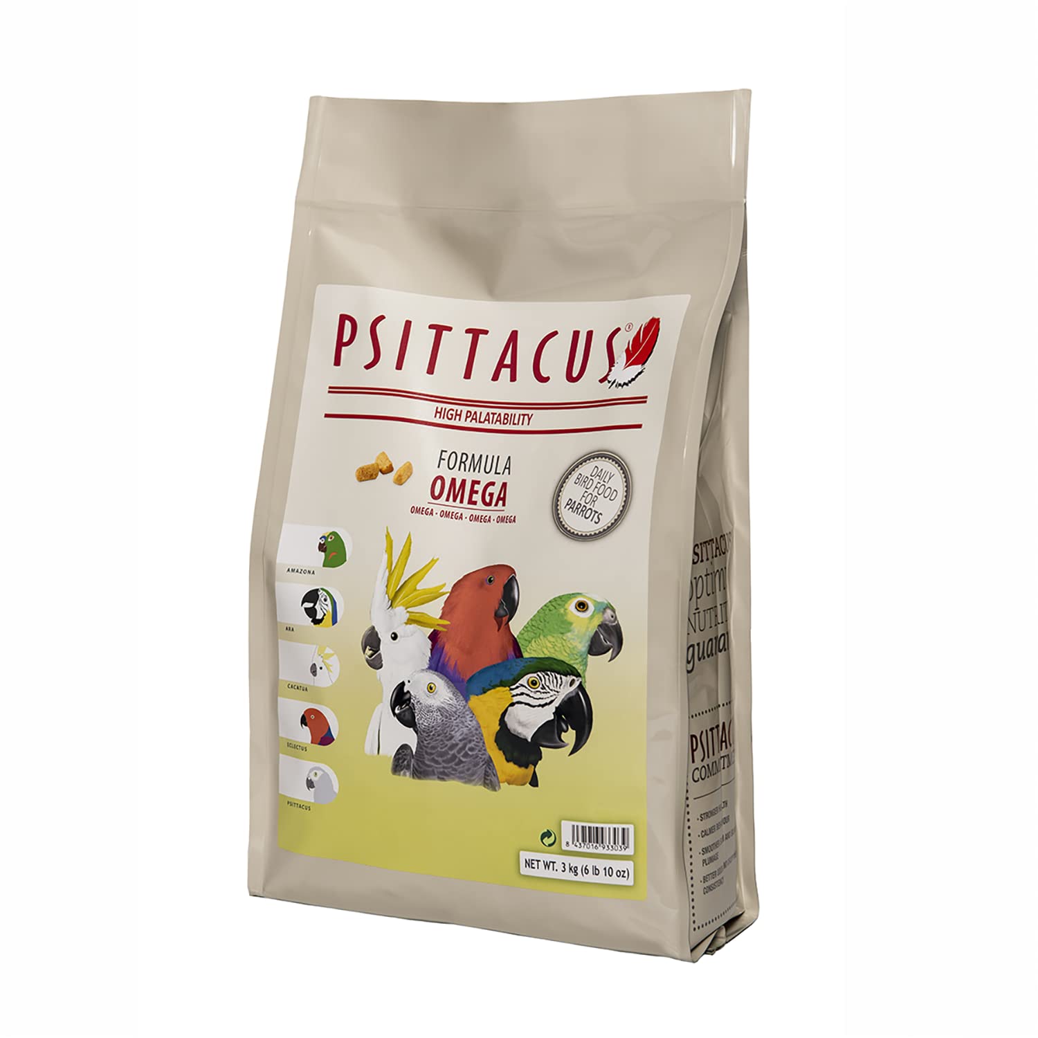 PSITTACUS Omega | Startfutter für Papageien und Pittaiden | 3 kg