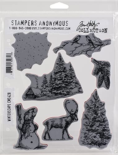 Tim Holtz Cling Stamps 7"X8.5"-Winterscape