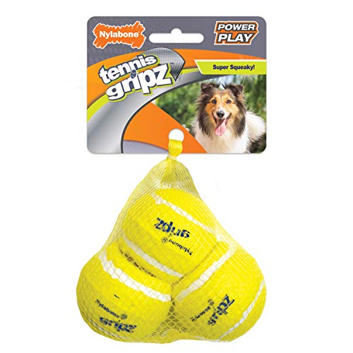 Nylabone Power Play Hunde-Tennisball, Gripz, Größe M, 3 Stück