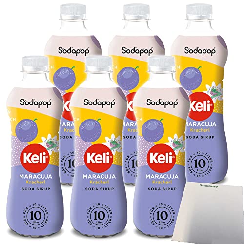 Sodapop Keli Sirup Maracuja für Wassersprudler 6er Pack (6x500ml Flasche) + usy Block