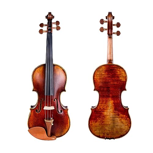 Violine für Erwachsene, akustische Violine, handgefertigt, handlackiert, 4/4 Violine in voller Größe (Farbe: 04)