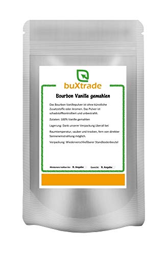 Bourbon Vanille gemahlen | natürliche Vanille | Pulver | Buxtrade Verschiedene Mengen (2x500 g)