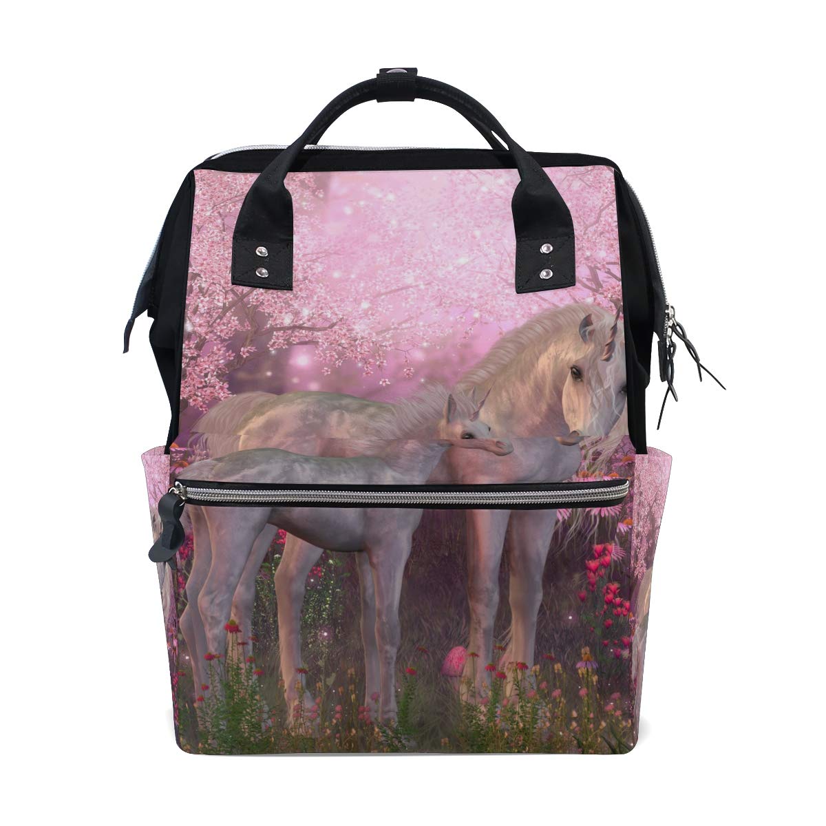 WowPrint Wickeltasche Tier Einhorn Pferd Windeltasche Große Kapazität Organizer Multifunktions Reise Rucksack für Baby Pflege