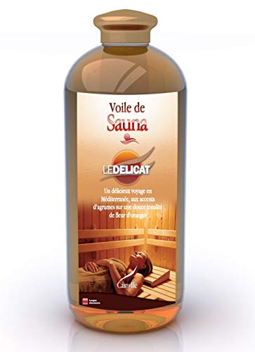 Camylle - Voile de Sauna Le Délicat - Ausgezeichneten Sauna-Aufguss aus Hochwertigen und Naturreinen Ätherischen Ölen - Frisch mit Akzenten von Zitrusfrüchten und mit dezenter Rosenblütenkomponente - 1000ml