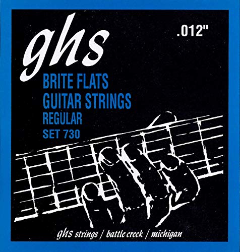 GHS Brite Flats - 730 - Electric Guitar String Set, Regular, .012-.054