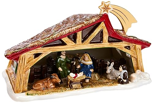 Villeroy & Boch Christmas Toy's Memory Krippe, dekorative Krippe für unter den Weihnachtsbaum, Hartporzellan, bunt, 27 x 16 x 16 cm