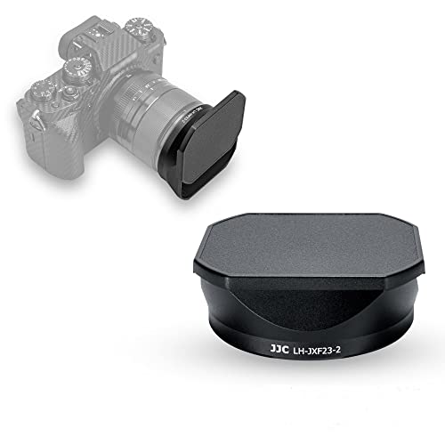 JJC Gegenlichtblende und Kappe, 58 mm, Bajonettblende für Fuji-Objektiv, schwarzes Gegenlichtblende, Set für FUJI Film XF 33 mm (23 mm) F1.4 R LM WR Objektiv, ersetzt FUJI LH-XF23 II/LH-XF23-2