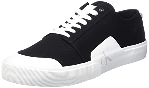 Calvin Klein Jeans Herren Skater Vulc Low Lace-up Badge Sneaker, schwarz/weiß, 44.5 EU
