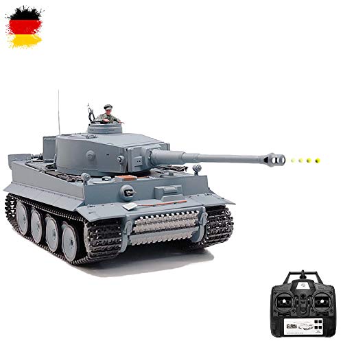 German Tiger I 2.4GHz-Edition RC ferngesteuerter 1/16 Panzer,Schuss,Sound,Rauch,Komplett-Set RTR
