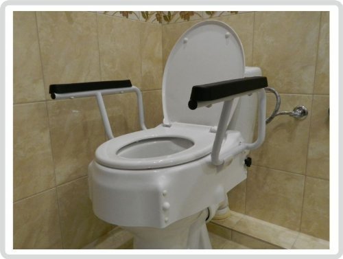 Toilettensitzerhöhung Toilettensitz Toilettenaufsatz mit flexiblen Armlehnen 3-fach höhenverstellbar *Top-Qualität zum Top-Preis*