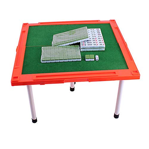 DYecHenG Mahjong Mini Mah-Jongg mit faltbarem Tisch Majiang Reiseset Professionelles Chinesisch für Glücksspielliebhaber (Farbe: Grün, Größe: 22 mm)