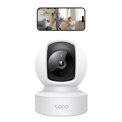 TP-Link Tapo C212 360° WLAN Überwachungskamera, Ethernet/Wi-Fi-Anschluss,2K Auflösung, Bewegungsverfolgung, Nachtsicht, Zwei-Wege-Audio, kompatibel mit Alexa und Google Assistant, für Babys/Haustiere