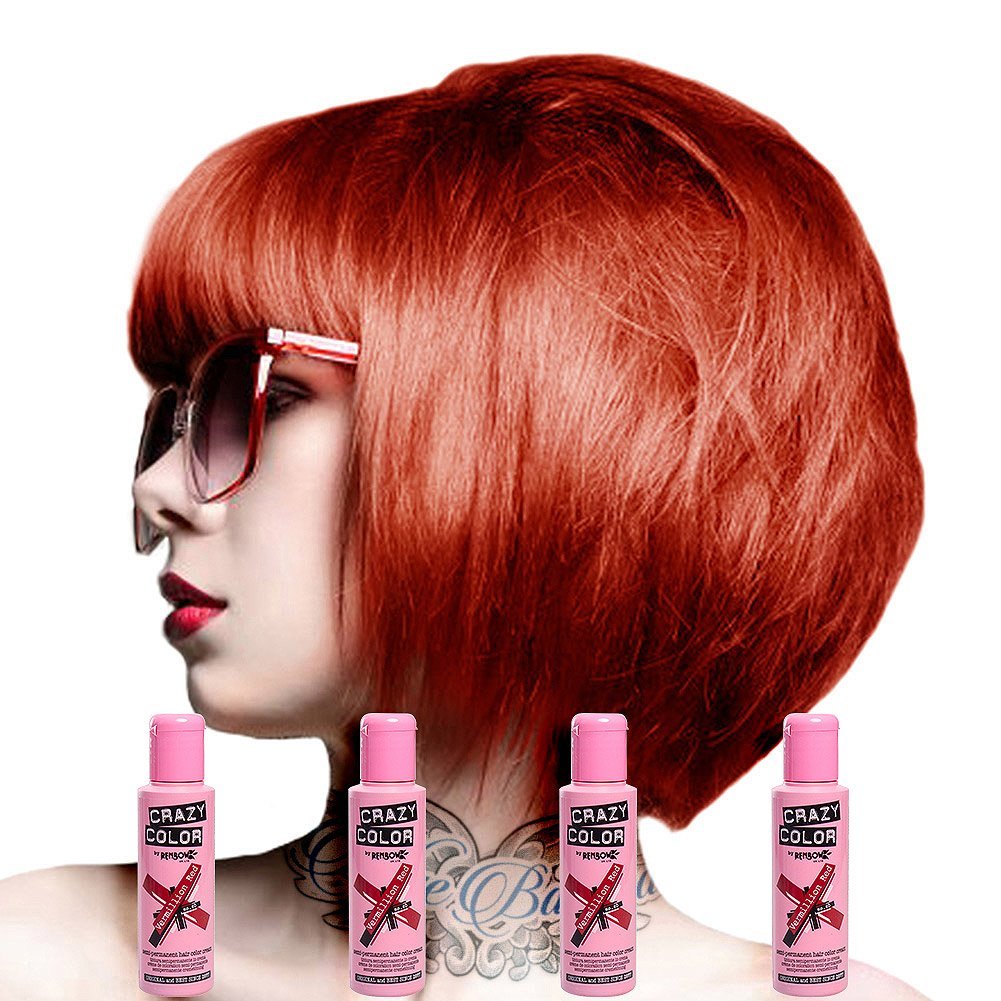 X4 Renbow Crazy Color Conditioning Hair Colour Cream 100ml - Vermillion Red by Renbow