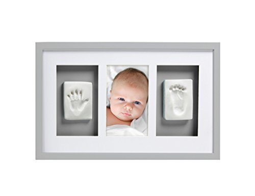 Babyprints Handabdruck und Fußabdruck Deluxe Wand Rahmen, Grau