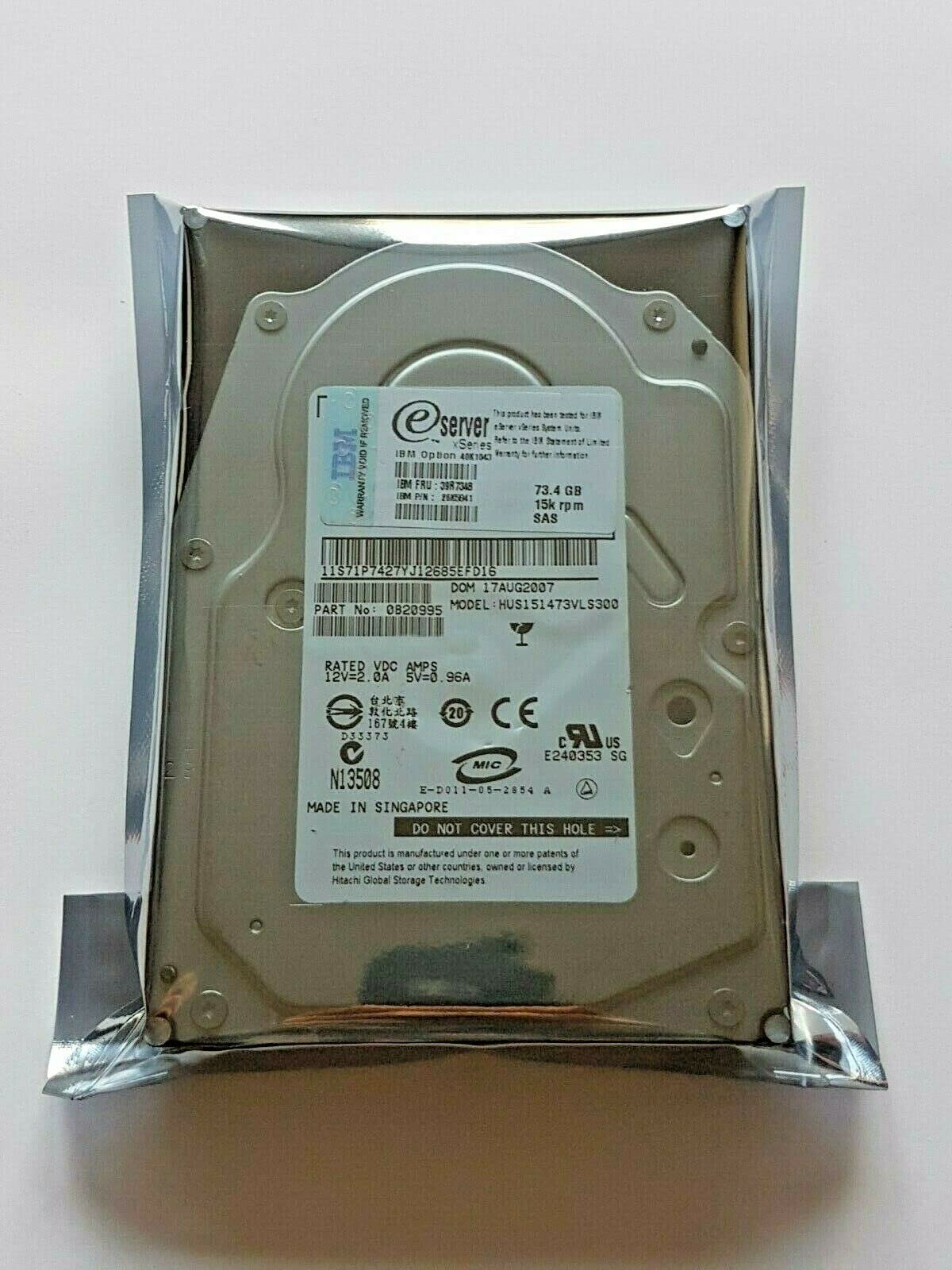 Festplatte 73.4 GB SAS xSeries 40K1043 15K RPM 80pin 8MB HDD 3.5" intern
