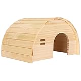 UBEF Meerschweinchenhaus aus Holz, großer gemütlicher Raum Bodenloses multifunktionales Hamsterhaus in Gold für Goldbären