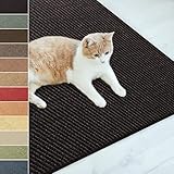 Floordirekt Sisal Fußmatte Teppich Vorleger Kratzteppich Katzenmöbel Kratzmatte Sisalmatte, widerstandsfähig & in vielen Farben und Größen erhältlich (100 x 100 cm, Schwarz)