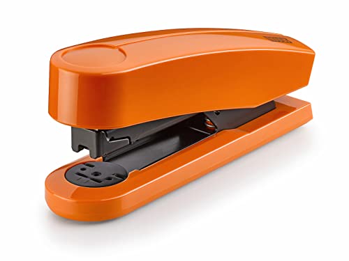 Novus B 4 Color ID Vollmetall Heftgerät (40 Blatt, mit glänzender Kunststoffummantelung, inkl. 200 Heftklammern) funny orange