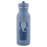 Elfenstall Personalisierte Trixie Baby Edelstahl Trinkflasche mit Namens-Gravur (500 ml, Elefant)