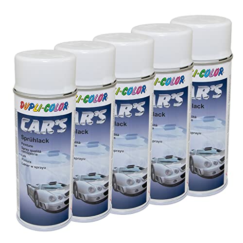 Lackspray Spraydose Sprühlack Cars Dupli Color 652233 weiss seidenmatt 5 X 400 ml