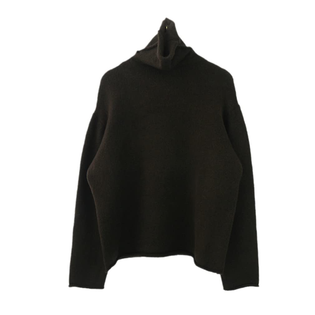 MIlAodE Damen Rollkragenpullover Lässiger Pullover Weibliche Solide Basic Pullover Pullover (Kaffee Einheitsgröße)