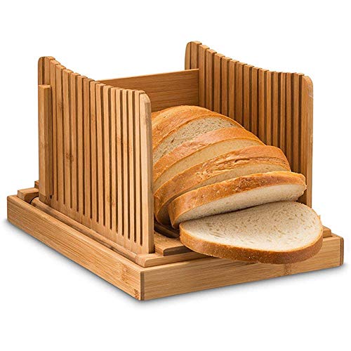 Brotschneidemaschine,Bambus Brot Maschine Scheibe Ständer, Küche Toast Brotschneider,Toast Slicer-für Selbst Gemachte Oder Gekauft Brot Kuchen & Laibe