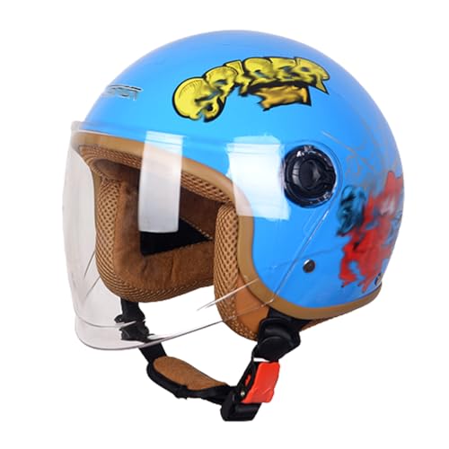 Kinderhelm Generic Niedliche Kinder Motocross Motorrad Jethelm Komfortable Motos Schutzhelme für Kinder 4