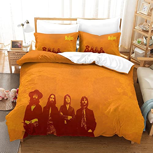 The Beatles Bettbezug Set 3D Rockband Muster Print Bettwäsche Rock 'n' Roll Steppbett Bettbezug Set Für Kinder,Mikrofaser einzeln（135x200cm）