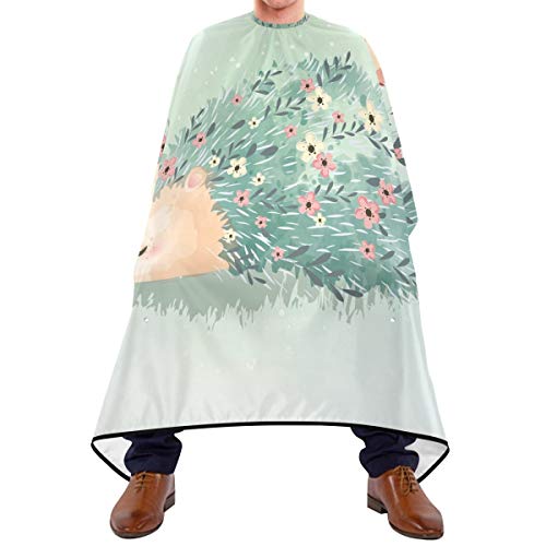 Shaving Beard Hairdressing Haircut Capes - Cute Cartoon Animals Igel Professional Waterproof with Snap Closure Adjustable Hook Unisex Hair Cutting Cape