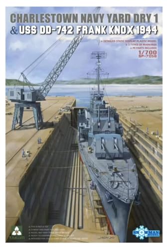 TAKOM Modell Boot Charlestown Navy Yard Dry Dock 1 & USS DD-742 Frank Knox 1944