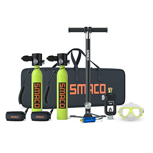 SMACO S300Plus Mini Tauchflasche Sauerstoffflasche Taucherflasche Mini zum tauchen Mit 5 Bis 10 Minuten Tauchen Sauerstofftank Taucher Set Tauchausrüstung Tragbare 0.5L