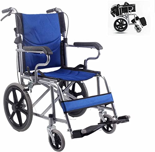 SJAPEX Ultraleicht Rollstuhl Faltbar Leicht Reiserollstuhl, mit Handbremse Transportrollstühle Faltbarer Rollstuhl für die Wohnung 4