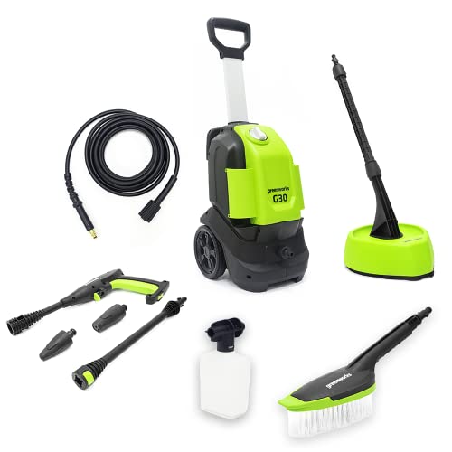 GW G30 Pressure Washer kit with Patio Cleaner, Brush, Turbo Nozzle and Vario Nozzle
