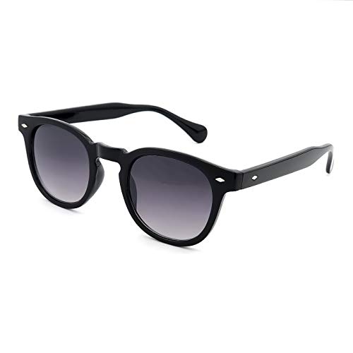 KISS® Sonnenbrille - MOSCOT Style Mod. DEPP Smoked Gradient - VINTAGE Johnny Depp Mann Frau CULT Unisex - SCHWARZ