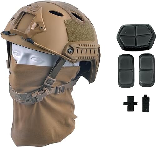 LOOGU Airsoft Helm Fast BJ Militärhelm Ops Core Helm mit Kopftuch Taktischer Schutzhelm für Paintball Freizeit Outdoor Tactical Jagd Top Helmet