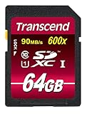Transcend Ultimate-Speed SDXC Class 10 UHS-1 64GB Speicherkarte (bis 90MB/s Lesen)