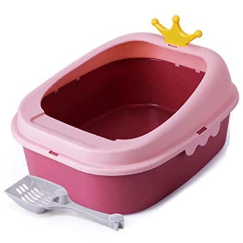 DDSP Katzentoilette aus Kunststoff, leicht zu reinigen, bruchsicher, bruchsicher, bruchsicher, Farbe: Stil 1 Rosa, Größe: S
