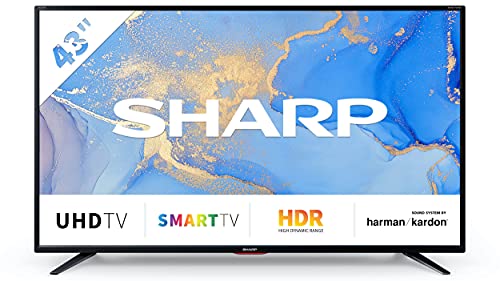 SHARP 43BJ6E 109 cm (43 Zoll) 4K Ultra HD Smart LED TV, HDR, Harman/Kardon Soundsystem, Triple Tuner