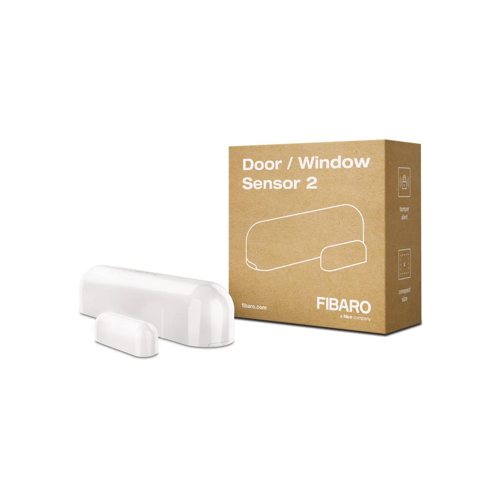FIBARO Door Windows Sensor 2 / Z-Wave Plus Türfenster und Temperatursensor, White, FGDW-002-1