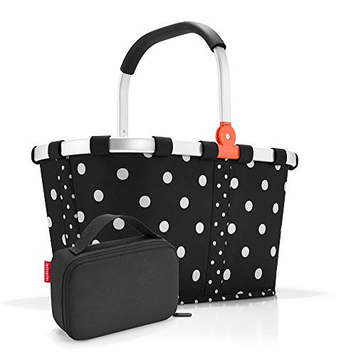 Exklusiv-Set: carrybag und thermocase, SBKOY Einkaufskorb mit Kleiner Kühltasche, Mixed dots + Black (70517003)