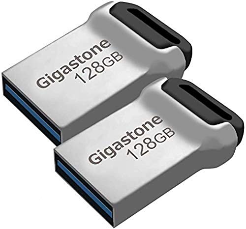 Gigastone Z90 128GB 2er-Pack USB 3.1 Flash-Laufwerk, Mini Fit Metall Wasserdicht Kompakt Pen Drive, Zuverlässige Leistung Thumb Drive, USB 2.0 / USB 3.0 Schnittstelle kompatibel